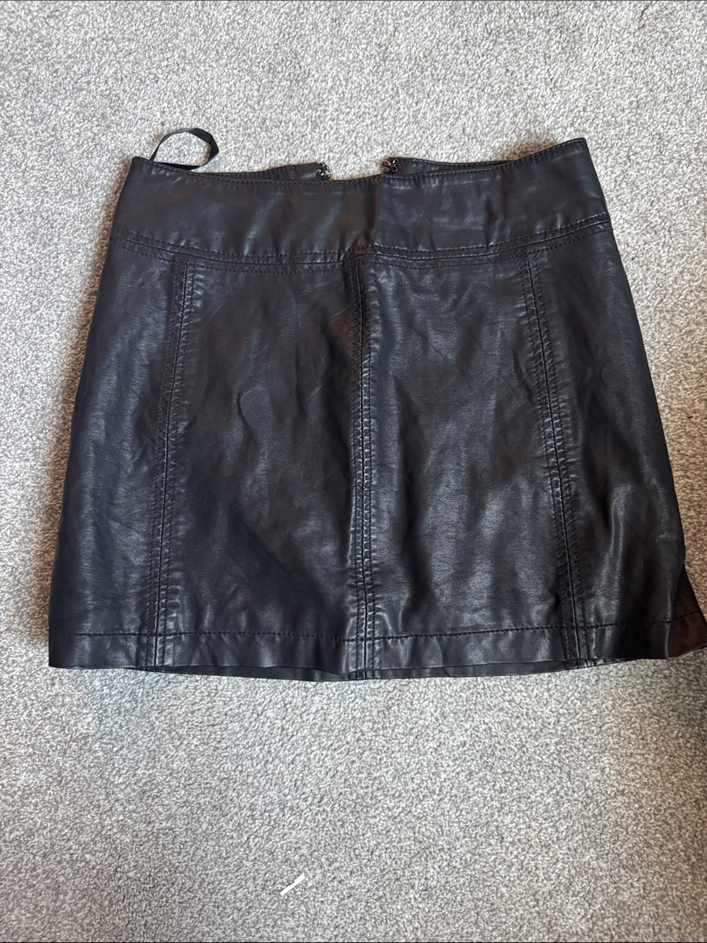 Free People Black Faux Leather Mini Skirt